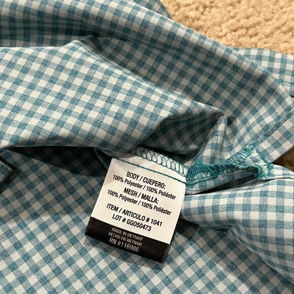 GameGuard Mens TekCheck Blue Plaid Short Sleeve Shirt Size Medium - Picture 5 of 7